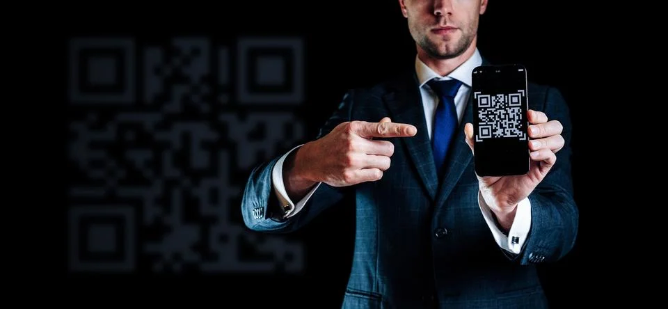 Code scan icon. Digital mobile smart phone with qr code scanner on smartphone Foto stock