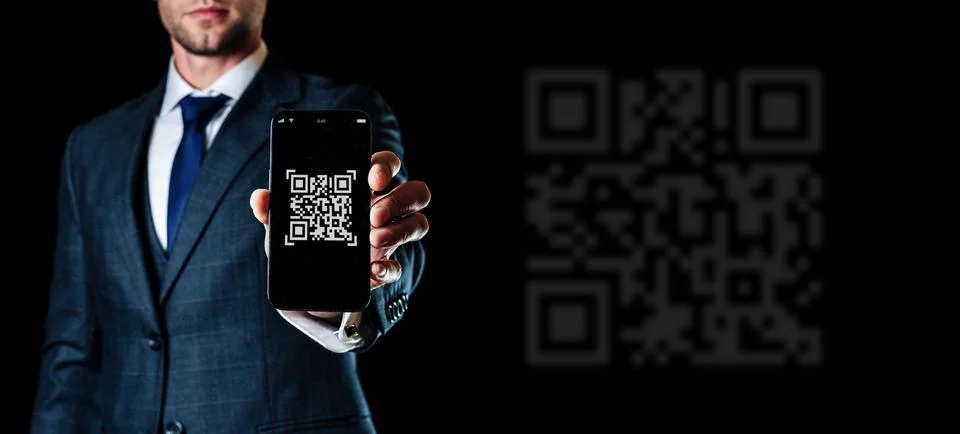 Code scan icon. Digital mobile smart phone with qr code scanner on smartphone Foto stock