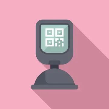 Code scanner icon flat vector. Label ticket product 스톡 일러스트