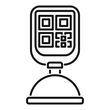 Code scanner icon outline vector. Label ticket product Illustrazione stock