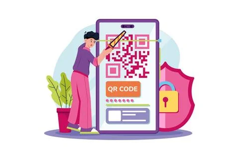 Code Scanner Illustration Konzept auf weißem Hintergrund Code Scanner Illu.. Stock-Fotos