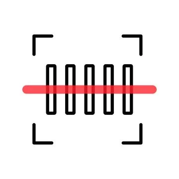 Code scanning icon. Red sensor. Vector. イラスト素材
