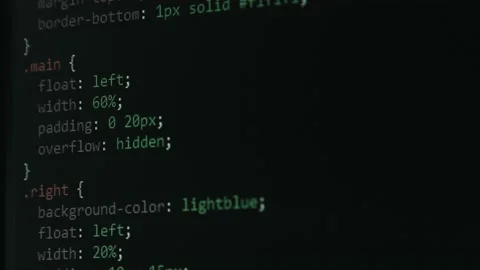 Code Screen with Different Colours being Navigated with Close Up Pixel Stock Footage 217353464