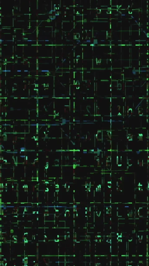 Code on the screen glitch effect vertical video Stock Footage 277512298