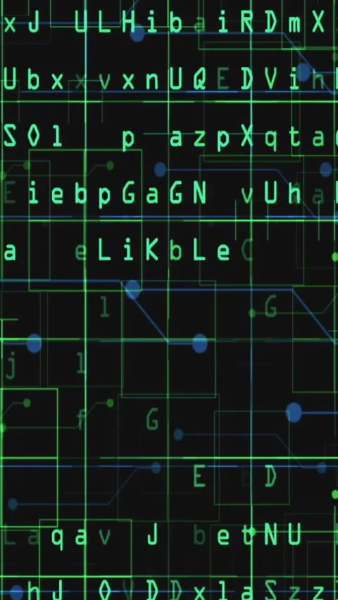 Code on the screen glitch effect vertical video Stock Footage 277854780