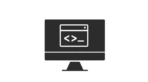 Code on a Screen Icon. Illustrazione stock