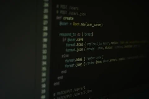 Code On Screen Stockfoto's