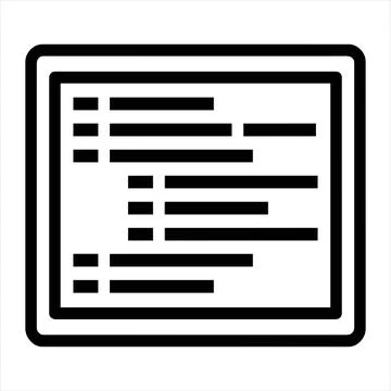 Code script document block icon 8K ultra quality image ratio with document Stock-Illustration