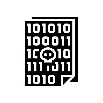 Code of security software system glyph icon vector illustration Stock Illustration