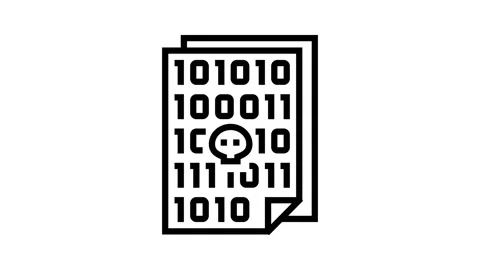 Code of security software system line icon animation 库存影片 165328764