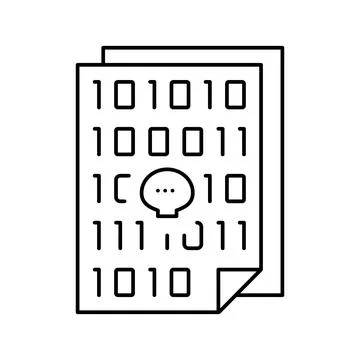 Code of security software system line icon vector illustration Illustrazione stock