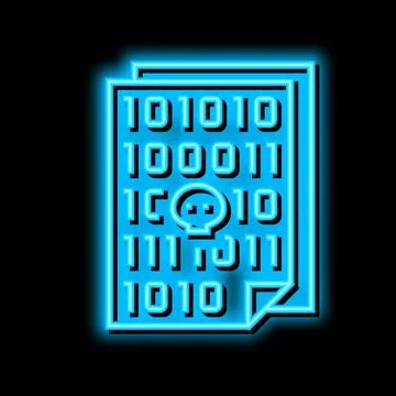 Code of security software system neon glow icon illustration Stock-Illustration