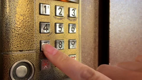 The code set in the intercom is close-up. Stock Footage 192489716