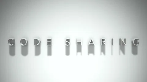 Code sharing 3D title animation white text on a white background Video stock 299644741