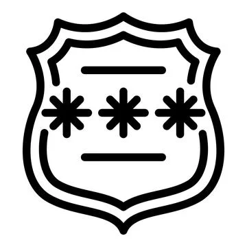 Code shield icon, outline style Illustrazione stock