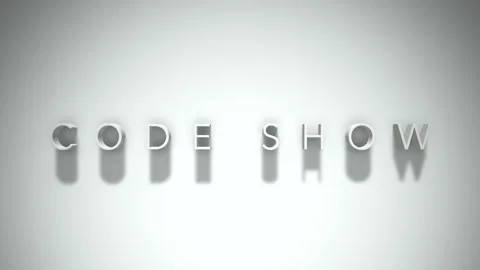 Code show 3D title animation with shadows on a white background Stock Footage 297801086