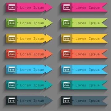 Code sign icon. Programmer symbol. Set of colored buttons. Vector 库存插图