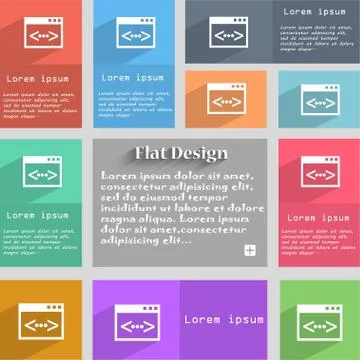 Code sign icon. Programmer symbol. Set of colored buttons. Vector Stock Illustration