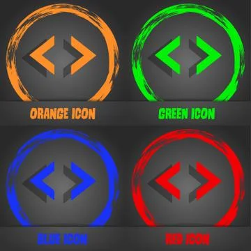 Code sign icon. Programmer symbol. Fashionable modern style. In the orange, g 库存插图