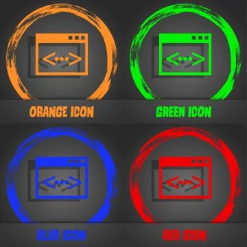 Code sign icon. Programmer symbol. Fashionable modern style. In the orange, g 스톡 일러스트