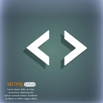 Code sign icon. Programmer symbol. On the blue-green abstract background with Stock-Illustration