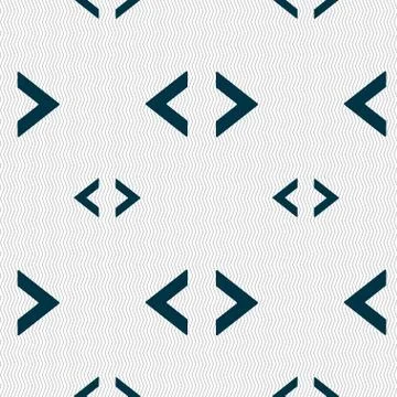 Code sign icon. Programmer symbol. Seamless pattern with geometric texture. V Illustrazione stock