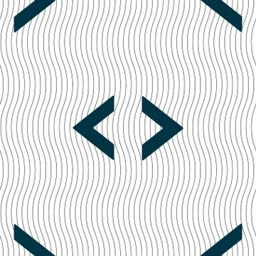 Code sign icon. Programmer symbol. Seamless pattern with geometric texture. V Illustrazione stock