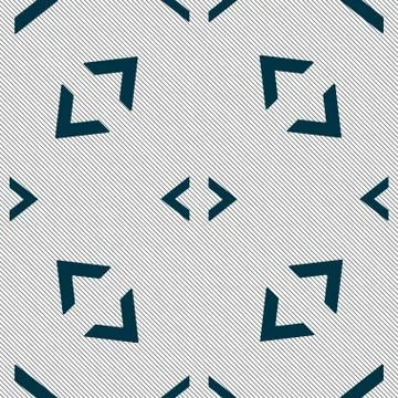 Code sign icon. Programmer symbol. Seamless pattern with geometric texture. V Illustrazione stock