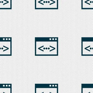 Code sign icon. Programmer symbol. Seamless abstract background with geometri Stockillustratie