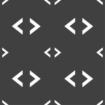 Code sign icon. Programmer symbol. Seamless pattern on a gray background. Vec Stock Illustration