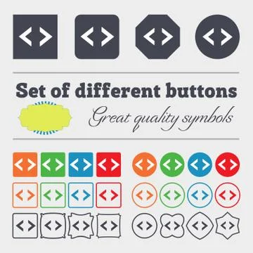 Code sign icon. Programmer symbol. Big set of colorful, diverse, high-quality bu Illustrazione stock