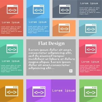 Code sign icon. Programmer symbol. Set of colored buttons. Stock Illustration
