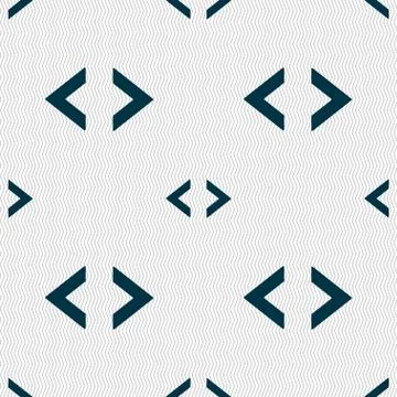Code sign icon. Programmer symbol. Seamless abstract background with geometric s Stock Illustration