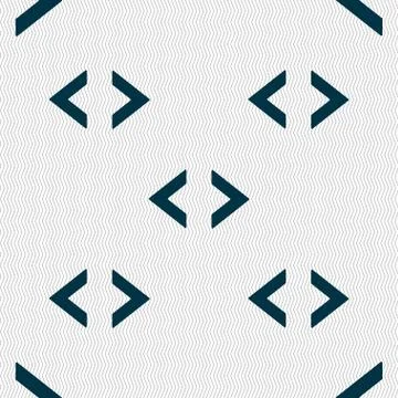 Code sign icon. Programmer symbol. Seamless abstract background with geometric s 库存插图