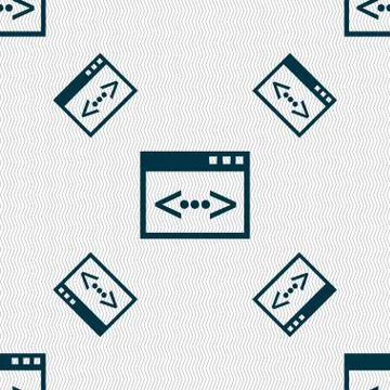 Code sign icon. Programmer symbol. Seamless pattern with geometric texture. Illustrazione stock