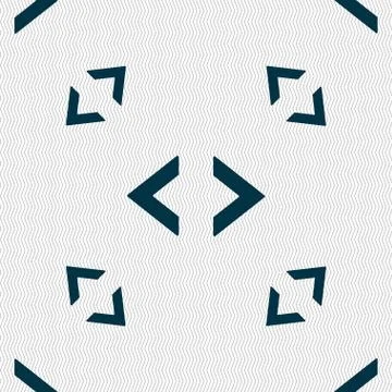 Code sign icon. Programmer symbol. Seamless pattern with geometric texture. Stock Illustration