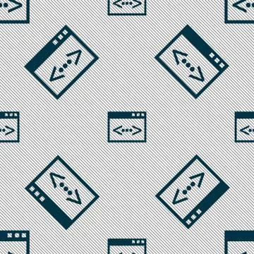 Code sign icon. Programmer symbol. Seamless pattern with geometric texture. Illustrazione stock