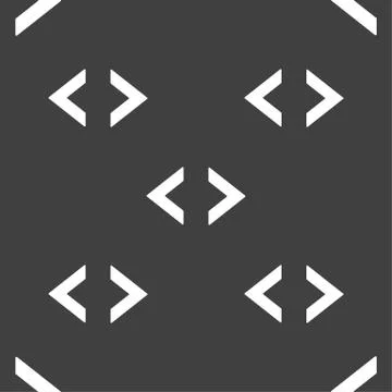 Code sign icon. Programmer symbol. Seamless pattern on a gray background. 스톡 일러스트