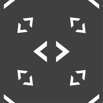 Code sign icon. Programmer symbol. Seamless pattern on a gray background. Stockillustratie