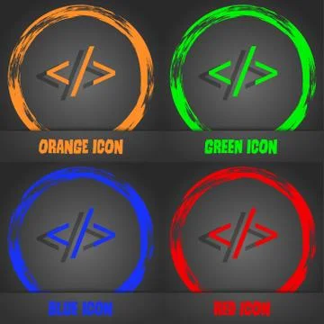 Code sign icon. Programming language symbol. Fashionable modern style. In the 스톡 일러스트