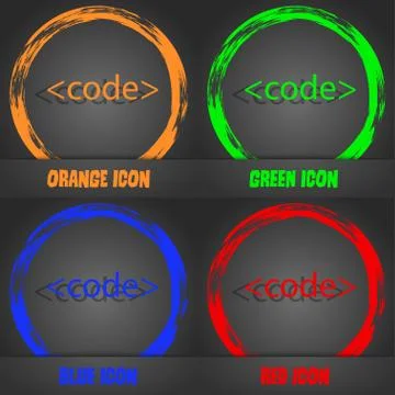 Code sign icon. Programming language symbol. Fashionable modern style. In the 스톡 일러스트
