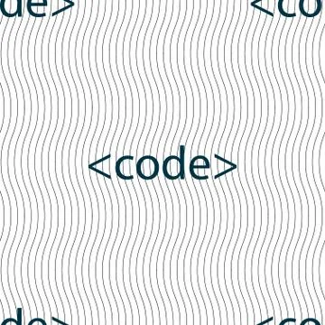 Code sign icon. Programming language symbol. Seamless pattern with geometric  Stock Illustration