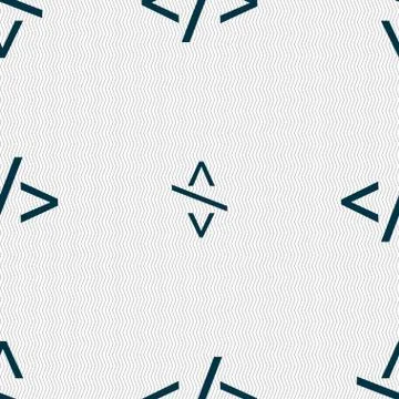 Code sign icon. Programming language symbol. Seamless abstract background wit Stock Illustration