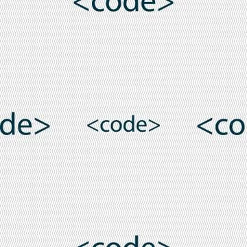 Code sign icon. Programming language symbol. Seamless abstract background wit イラスト素材