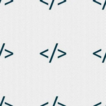 Code sign icon. Programming language symbol. Seamless abstract background wit Stockillustratie