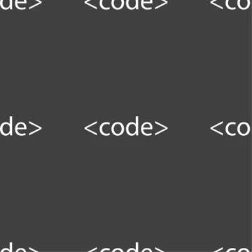 Code sign icon. Programming language symbol. Seamless pattern on a gray backg 스톡 일러스트