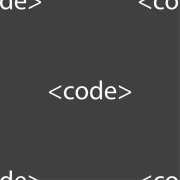 Code sign icon. Programming language symbol. Seamless pattern on a gray backgrou Stock Illustration