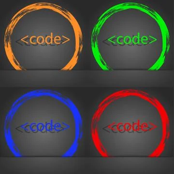 Code sign icon. Programming language symbol. Fashionable modern style. In the or Stock Illustration