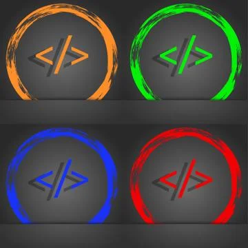 Code sign icon. Programming language symbol. Fashionable modern style. In the or Stock Illustration