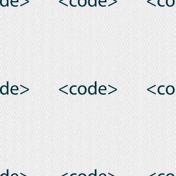 Code sign icon. Programming language symbol. Seamless abstract background with g Illustrazione stock